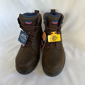 Ariat Men's Turbo 6" USA Assembled H2O Carbon Toe Work Boots 10036739 13D Brown